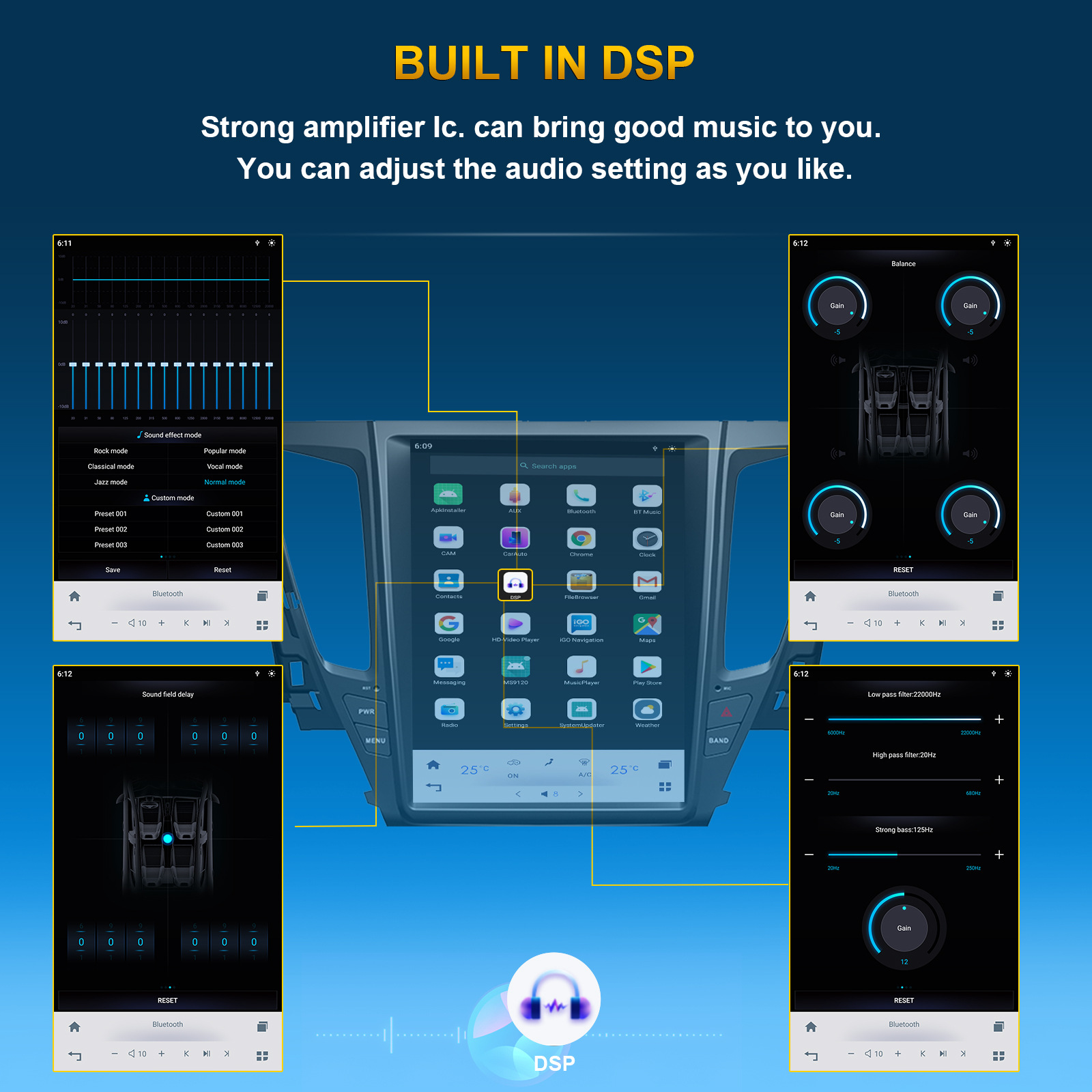 12.1 inch Vertical Screen Wireless CarPlay Android Car Navigation