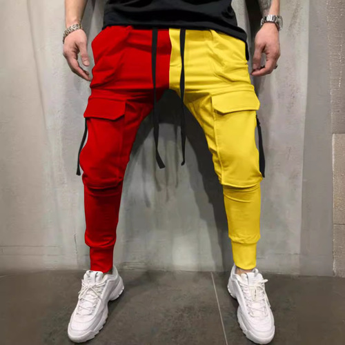 Spring and Autumn Men's Casual Sports Pants Striped Casual Fitness Splicing Pants K937
