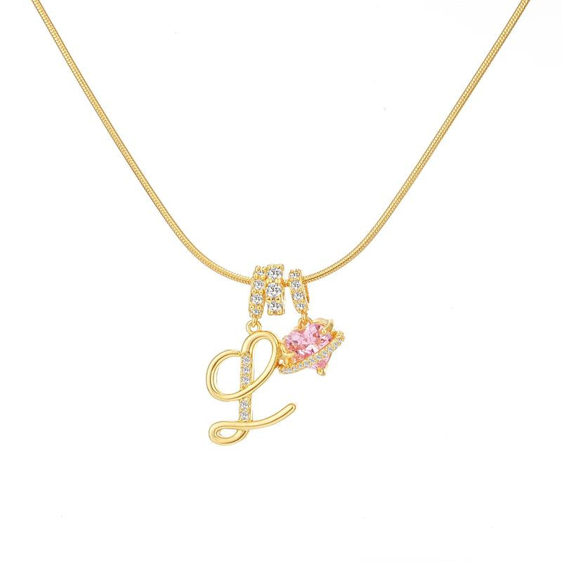 クロスボーダー tk 人気のドーパミンガール 26 レターネックレスステンレス鋼チェーン 22k リアルゴールドメッキ|undefined