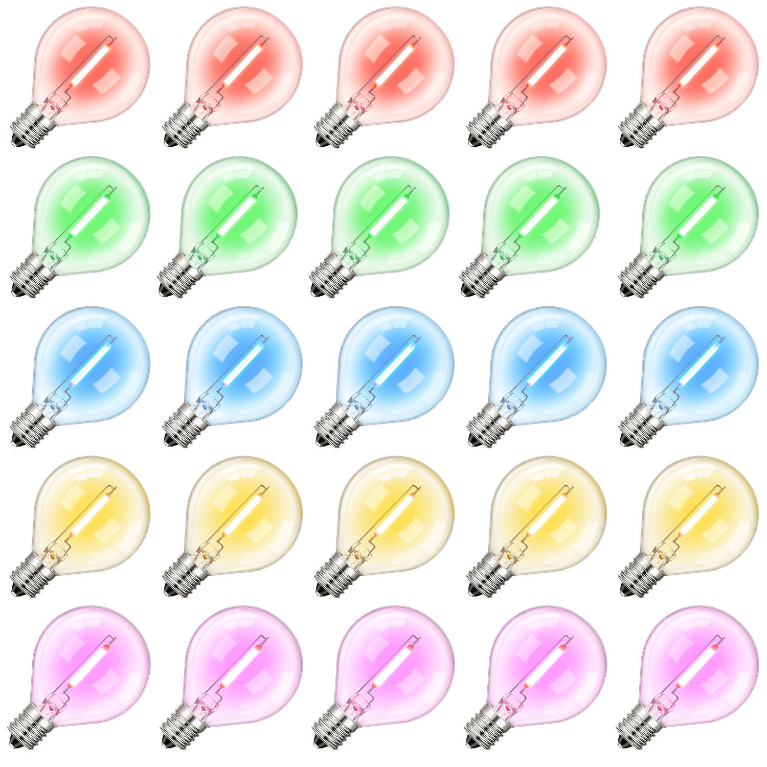Plástico de color - 1W-E12 tornillo - DC24V - 25 paquetes
