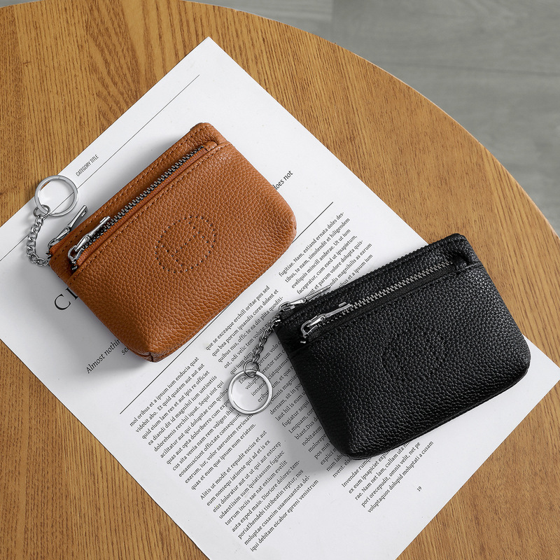 Real Soft Leather Coin Purse Women's Small Wallet 2025 New Style Exquisite High-End Mini Compact Storage Zipper Coin Bag for Women