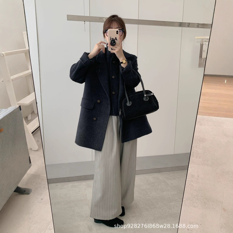Double-Sided Wool Coat for Women, Puyuan New Style with Vest, Mid-Length, High-End, Loose Casual Blazer