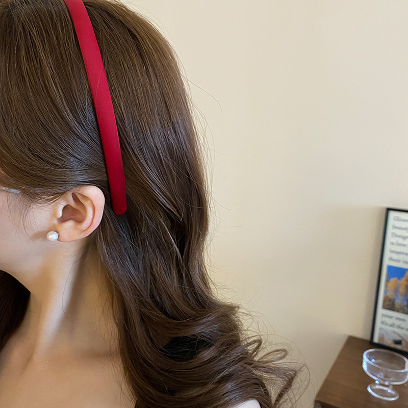 Tela fresca a rayas simple diadema Corea del Sur todo partido dulce lindo diadema Red roja alta Cráneo superior del pelo presionando accesorios para el cabello