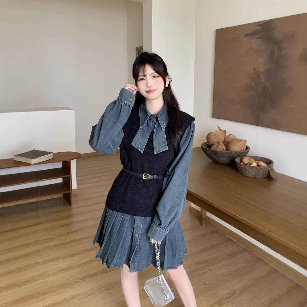  冬  M-4XL 大きいサイズ ベスト ワンピース  セットアップ