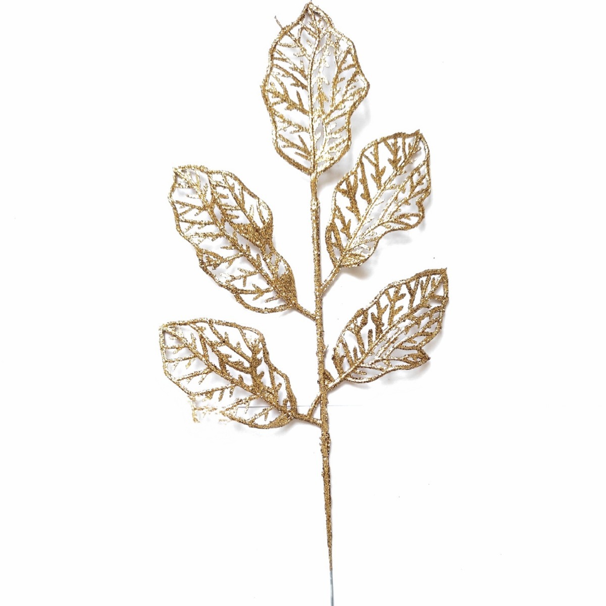 Transfronterizo sin correo imitación de polvo de oro plástico 5 piezas 33cm serie de polvo de oro decoraciones navideñas adornos de polvo de oro hojas