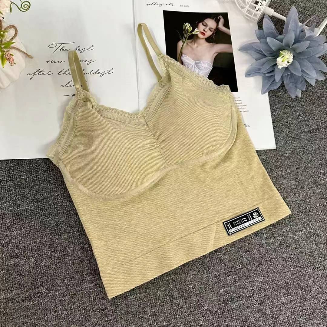 Nueva taza fija sin costuras hermosa espalda sin anillo de acero ropa interior chaleco chaleco cómodo ropa interior damas base sostén al por mayor