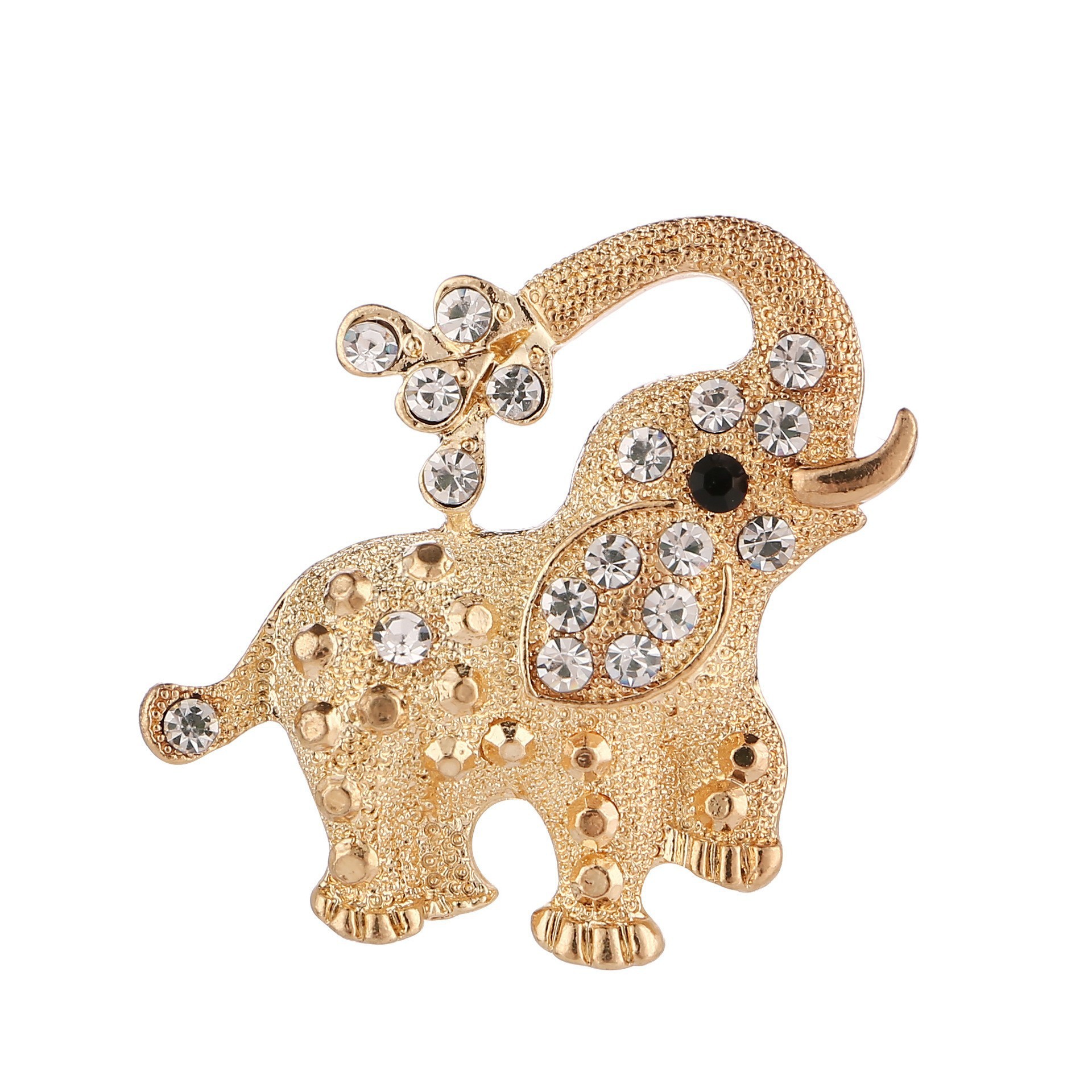 New Lucky and Auspicious Day Up Enamel Dripping Oil Set Diamond Elephant Brooch, Chest Flower Clothi