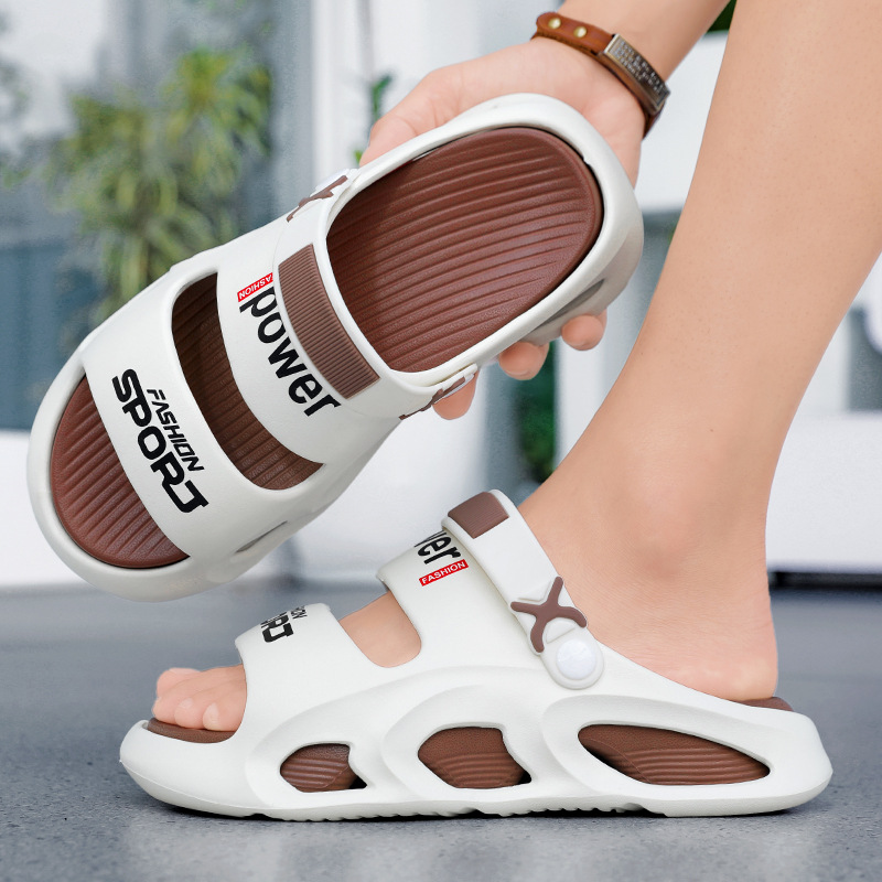 Zapatillas transfronterizas verano para hombres nuevos deportes al aire libre chanclas sandalias de playa antideslizantes de moda para hombres de doble capa de suela gruesa