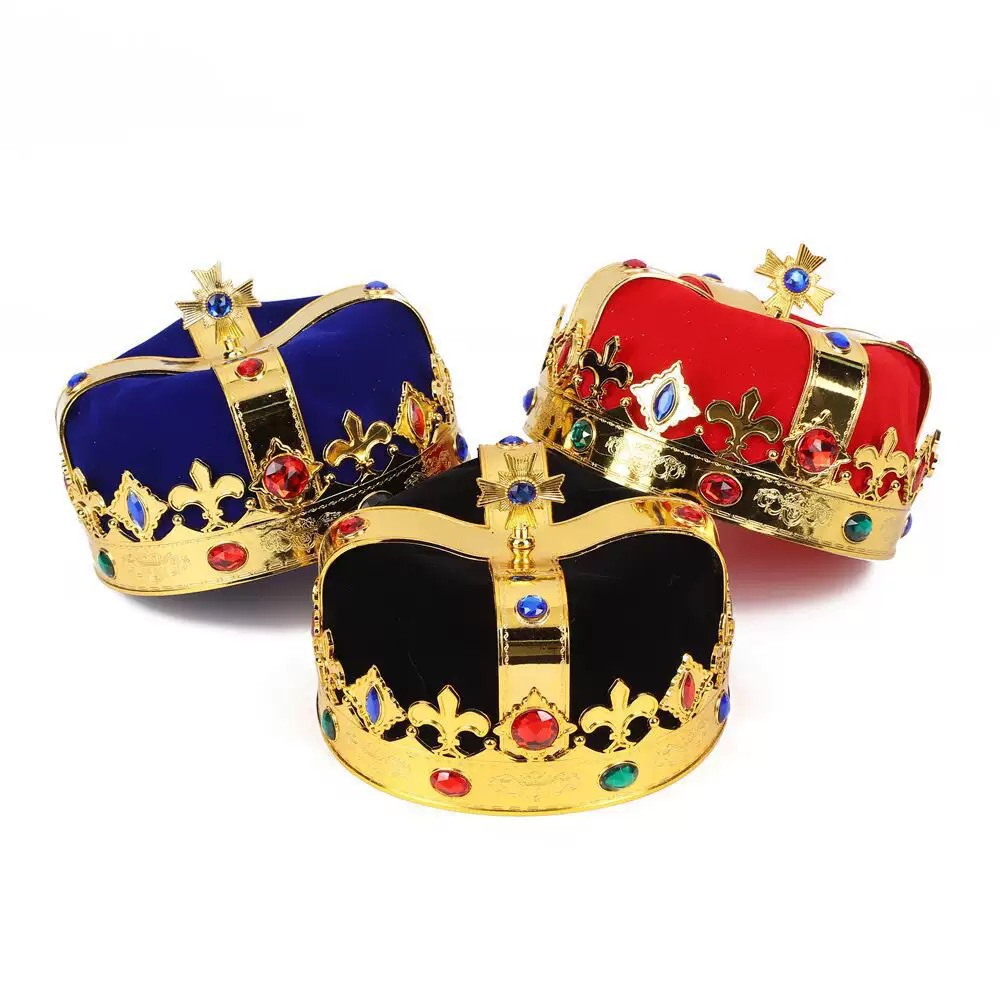 国王皇冠帽子万圣节儿童舞会装扮塑料皇帝皇冠演出道具生日帽