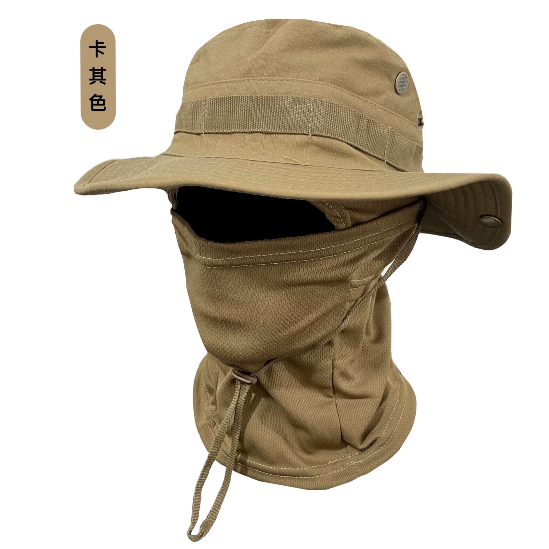 Camuflamiento gorra de borde redondo conjunto de sombrero de montaña al aire libre sombrero de pescador sombrero de tracción a prueba de viento sombrero de viaje de montaña sombrero de pesca
