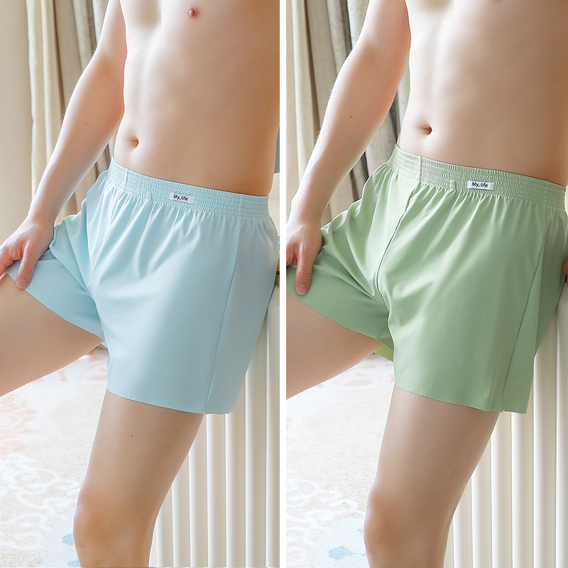 Pantalones de seda de hielo para hombres de alta calidad para hombres, pantalones de ángulo plano para hombres, pantalones cortos de ángulo plano para hombres