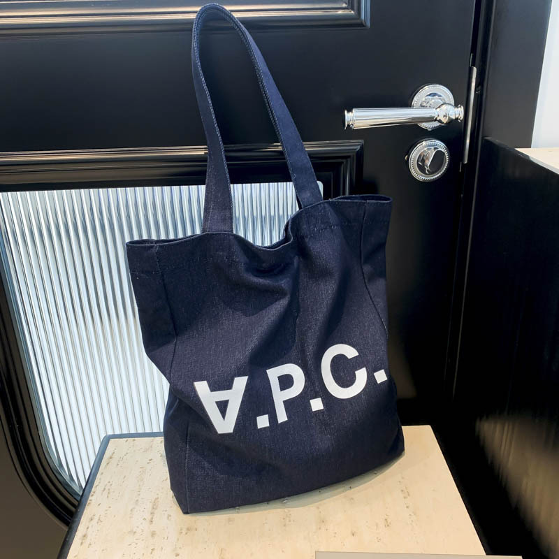 Hot Sale Canvas Bag Shopping Bag Tote Bag APC Thick Material Bag Denim Bag Japanese and Korean Hand Shoulder Tote Bag