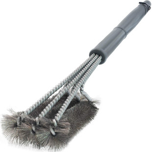 Amazon hot selling BBQ Barbecue brush 18 inch three wire grill brush grill grill cleaning brush spot