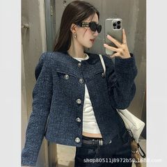 2025秋季新款小香风外套女士早秋短款复古休闲宽松单排扣长袖上衣