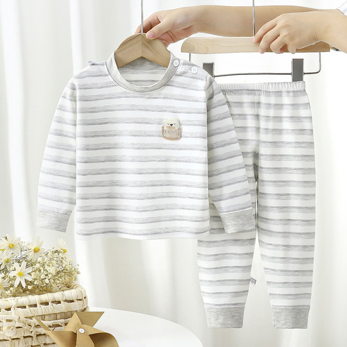 Children's autumn clothes and long pants set cotton girls boys baby underwear cotton spring and autumn toddler clothes baby pajamas bottoming