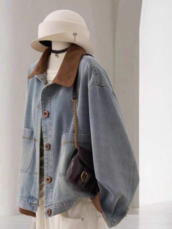 American Retro Denim Jacket for Women 2026 New Popular Autumn and Winter Unique and Stylish Top for Petite Figures Niche Jacket