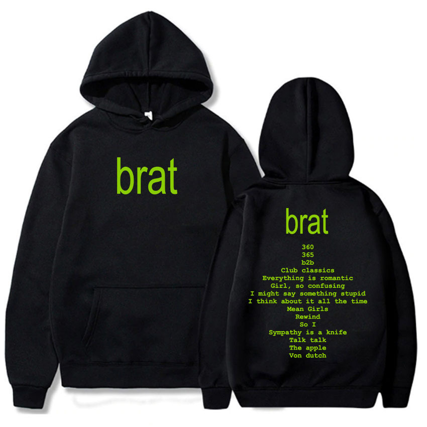 2024 Album Brat Graphic Printing Sudaderas Charli XCX Singer