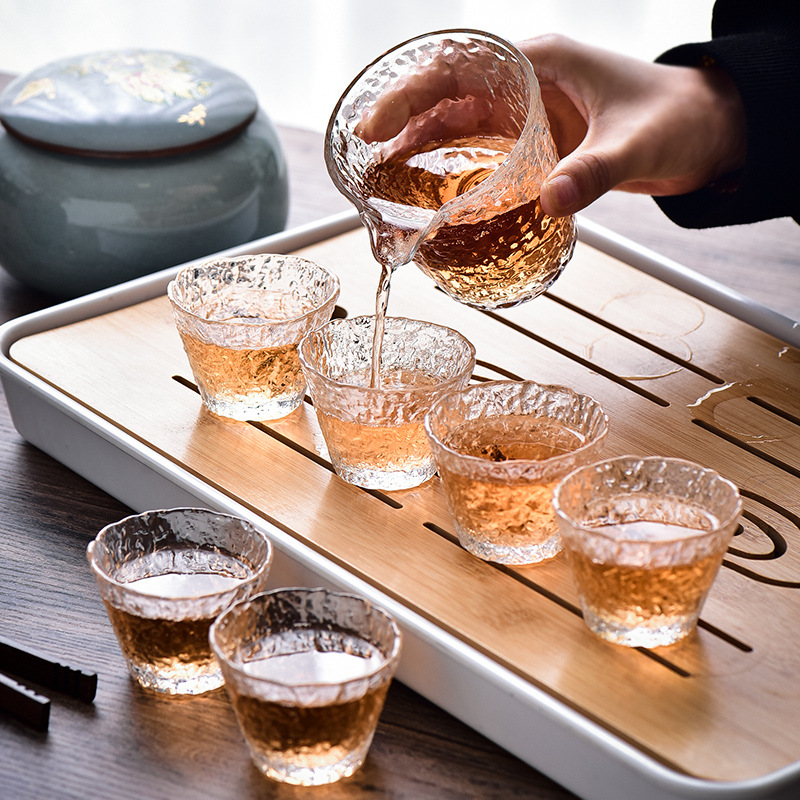 家用玻璃透明蓋碗功夫茶杯子泡茶小套辦公室日式冰露茶具套裝代發