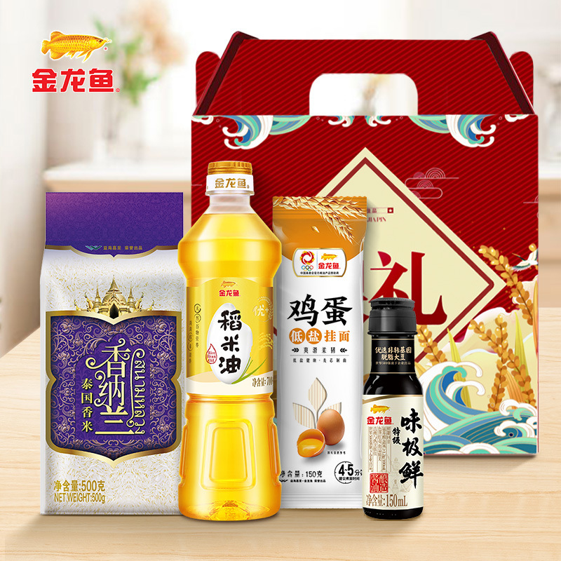 金龙鱼油米组合 食用油400ML稻米油大米500G礼盒 伴手礼批发|undefined