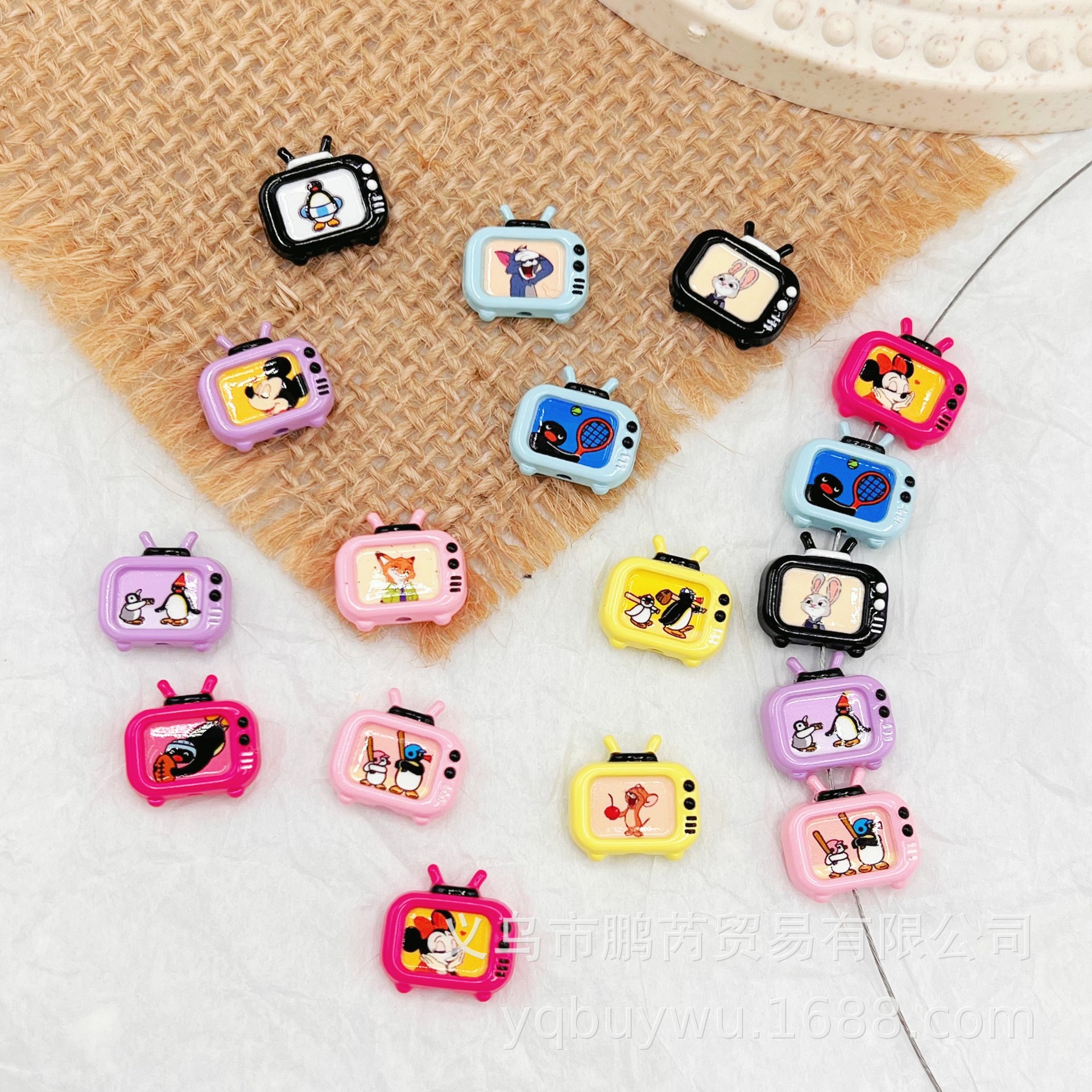 Dopamine beads vertical hole beaded loose beads hand-painted beads bracelet mobile phone chain accessories pendant alloy beads penguin