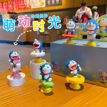 正版哆啦A梦汽车摆件 摇摇乐机器猫装饰车摆件 创意潮玩摆件盲盒
