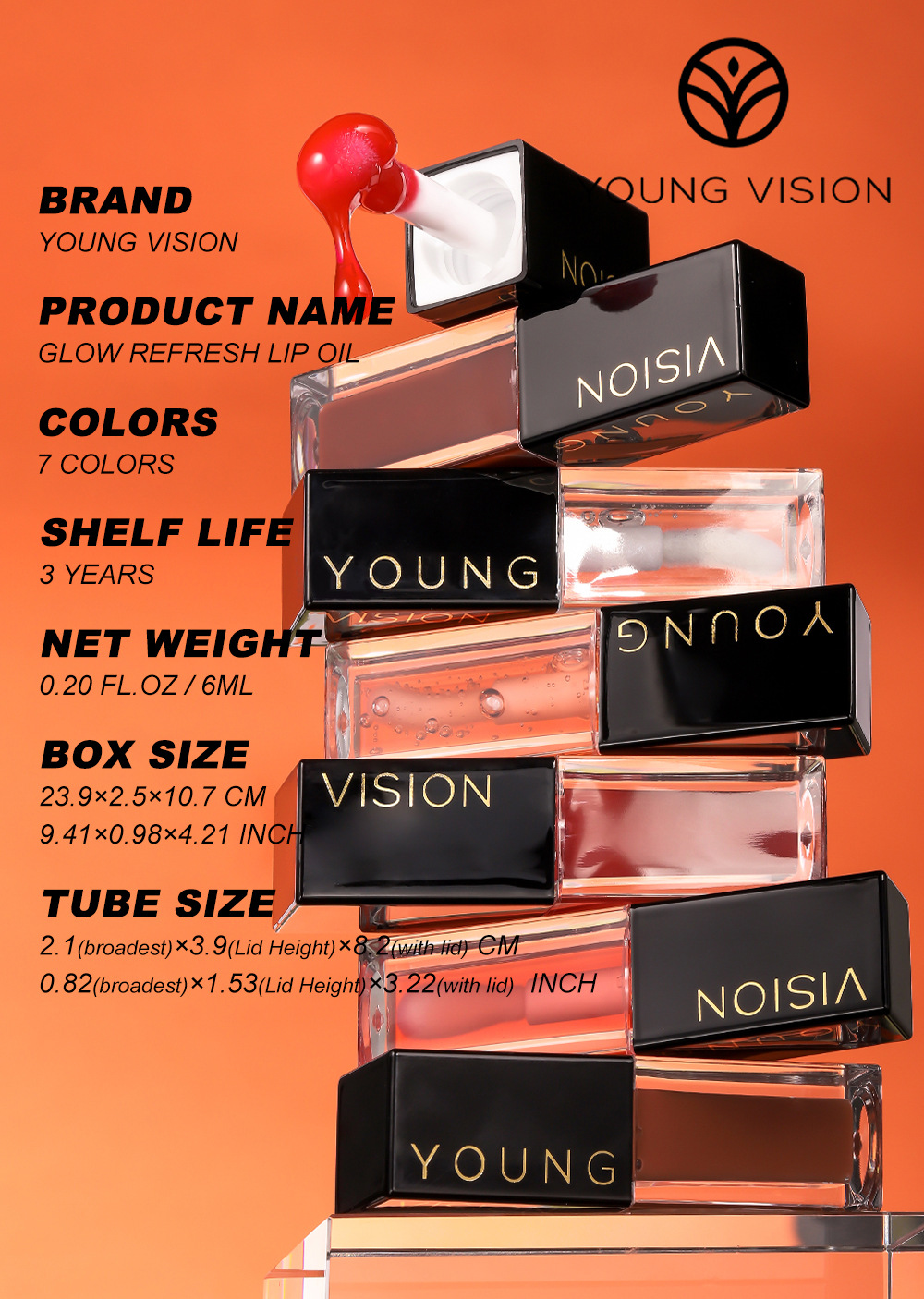 YOUNG VISION 7-color Mirror Lip Oil Set Dudu Lip Liquid Lipstick Lip Gloss undefined