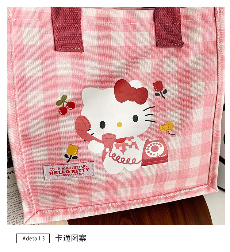 Cute cartoon cat canvas bag 2025 new style large-capacity simple and convenient tote bag with fashionable printing undefined
