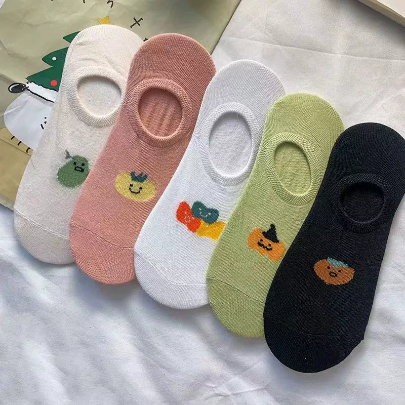 Носки-невидимки Носки не падают с женские носки Летние тонкие носки с неглубоким ртом поглощающие пот и нескользящие студенческие носки