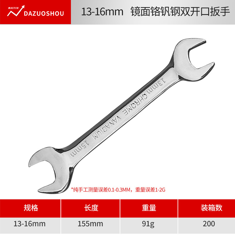 CRV オープンエンドレンチ 高硬度航空用レンチ 6-32mm 鏡面仕上げ両頭レンチ レンチツール|undefined
