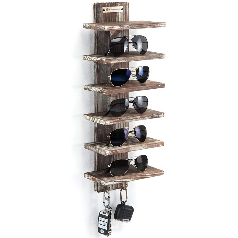 Soporte de almacenamiento de gafas de sol de pared Soporte de exhibición de gafas de sol de madera Soporte de almacenamiento de gafas de sol Soporte de exhibición de gafas