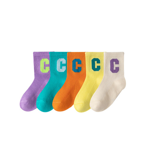 Spring and Summer Mesh Socks, Thin Men's and Women's Children's Cartoon Cotton Socks, Middle Children's Socks