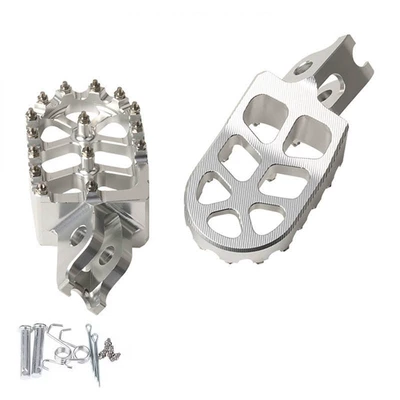Motorcycle pedals Parts Cnc Aluminum - silver