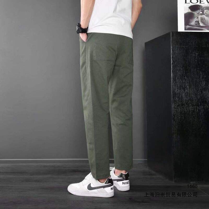 Men's Summer Pants, Pure Cotton Straight-Leg Sports Pants, Trendy Loose-Fitting Versatile Straight-Leg Casual Pants
