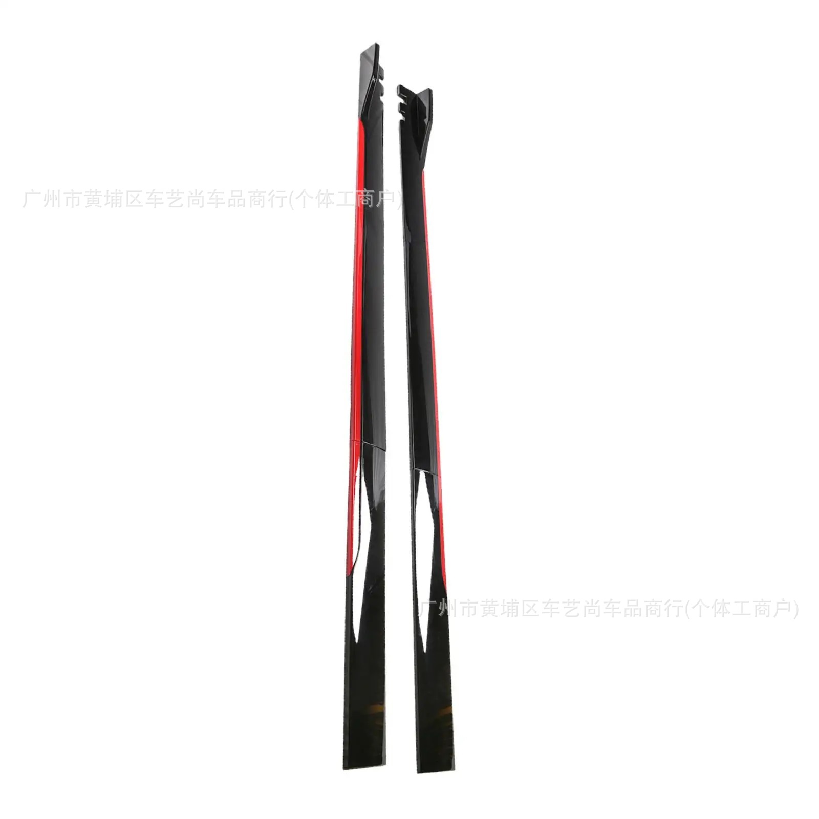 Universal two-stage split side skirts for car modification, three-stage black and red edge side skirts, car decoration