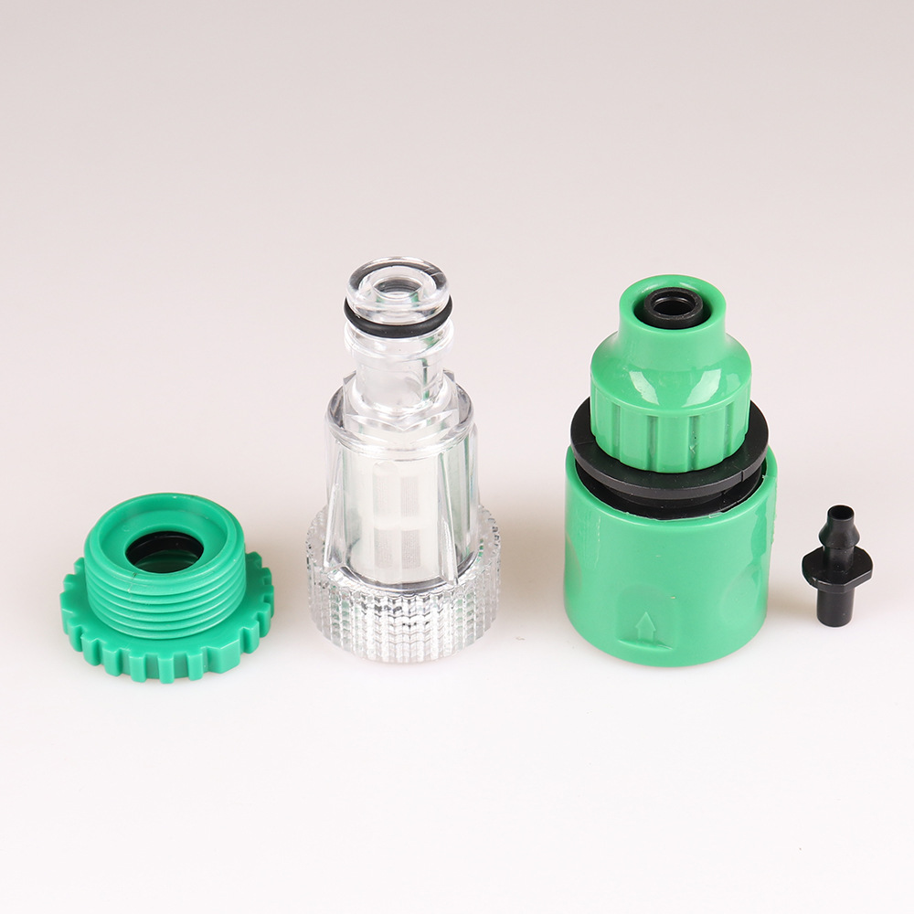 Máquina de limpieza, junta de chupete, lavadora de automóviles, filtro de entrada de agua, junta de entrada de agua de plástico transparente, junta de tornillo rápido con