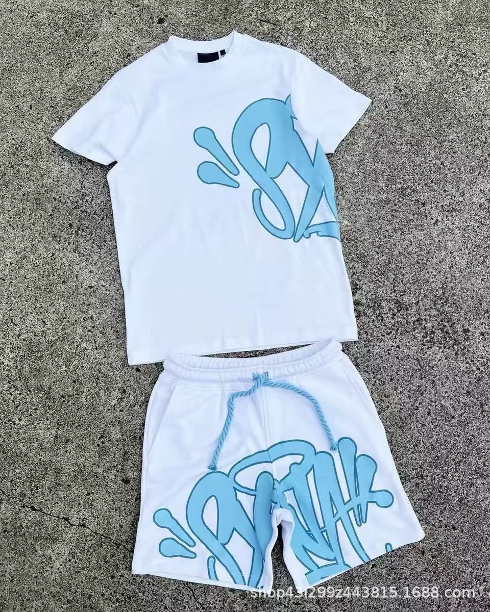 T02 슈트 [화이트 프린트 블루]