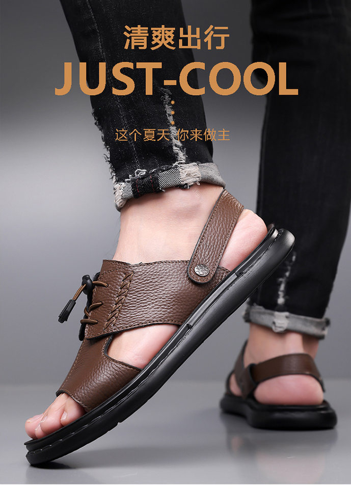 Dép sandal nam hở ngón kiểu mới thoáng khí chống trượt đi biển và lái xe — Mã màu 2118 nâu, Quận 2118 màu đen, Sơn 2118 màu vàng chi tiết 6