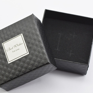 A generation of Best wishes for you blessing English black small square box jewelry box gift box