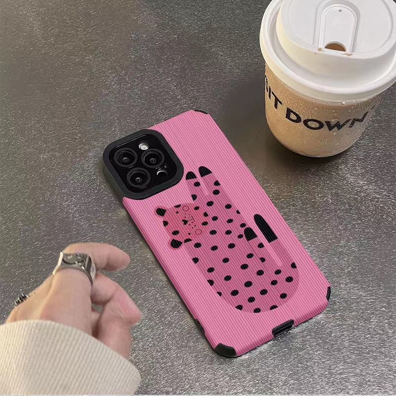 Rose Red Leopard Phone Case For Iphone, Stylish Protective Cover_voghion.com