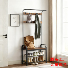 现货亚马逊跨境入户玄关置物架简易衣帽架客厅鞋子收纳架源头工厂