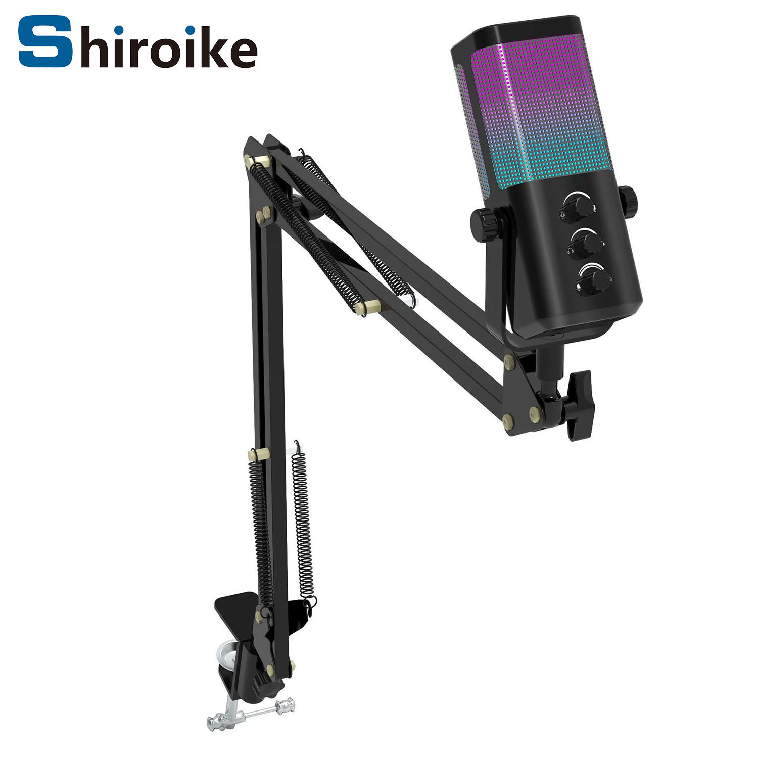 Investigación y desarrollo de fábrica M7 micrófono para juegos computadora USB de escritorio teléfono móvil grabación en vivo micrófono de juego RGB fuente de micrófono