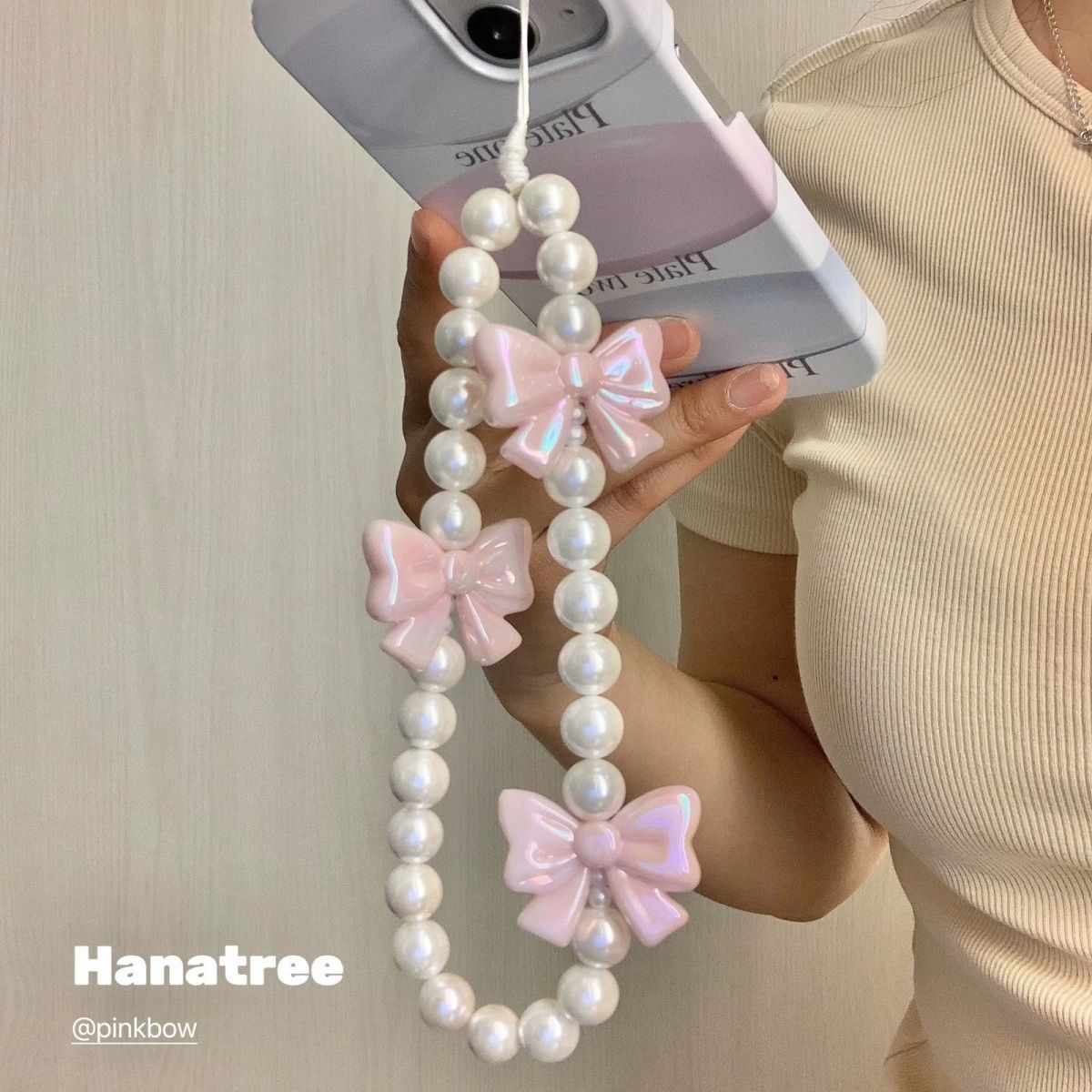 23g Weight 1 Piece Cute Bow Knot PVC Plastic Mobile Phone Chain