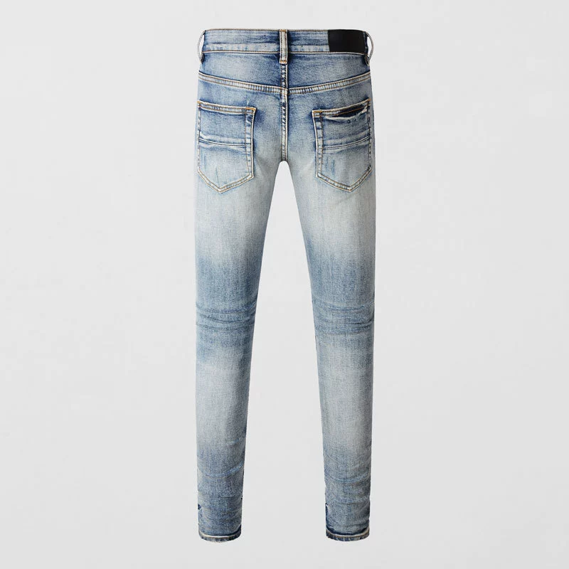 Модные джинсы с заплатками в стиле хип-хоп, европейский стиль, slim fit