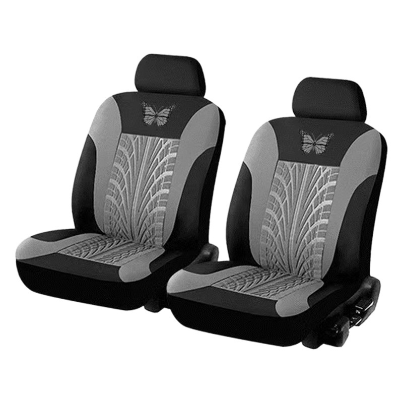 Cubierta de asiento de coche de comercio exterior transfronterizo mariposa logo tela sangría prensa coche cubierta de asiento universal Conjunto de 4 piezas