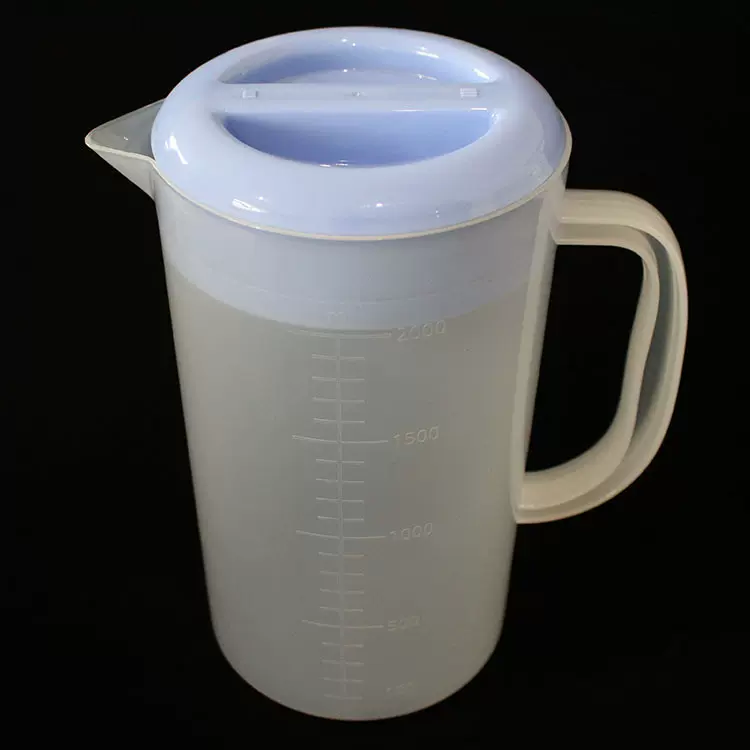 PP塑料冷水壶2L大容量家用茶壶带盖塑料果汁壶带刻度咖啡壶