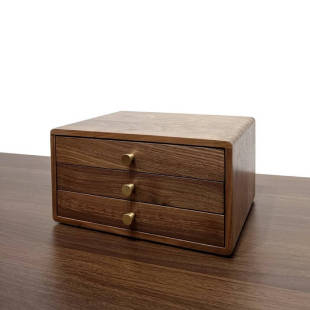 Cross-Border Oak Jewelry Box Home Decor Small Cabinet Desktop Multi-Layer Drawer Cabinet Mortise and Tenon Solid Wood Storage Box Storage Container