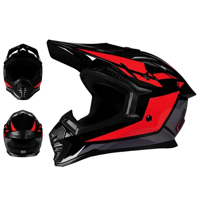 Motosiklet kaskı (dəbilqə) | Electric Motorcycles, All-Season Summer Rally Helmets - 601-red-flying-wing-s53-54