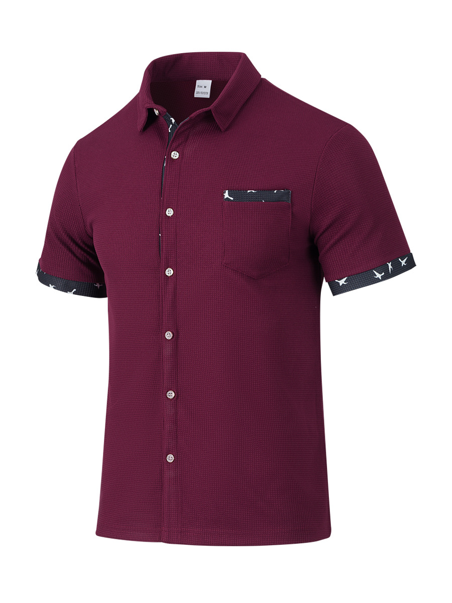Amerikanisches Herren Strickhemd Mit Kragen Und Druckmuster_voghion.com