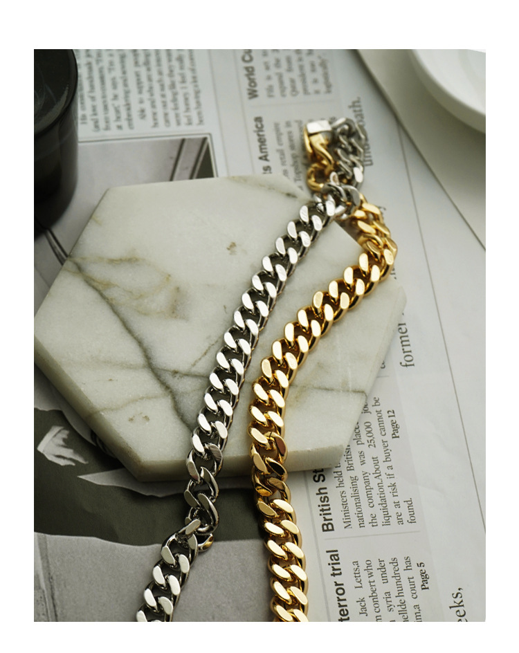 Cuban Link Chain Curb Chain Chain Type Unisex Brass Cuban Link Chain Curb Chain Geometric Chain Necklace Brass Jewelry