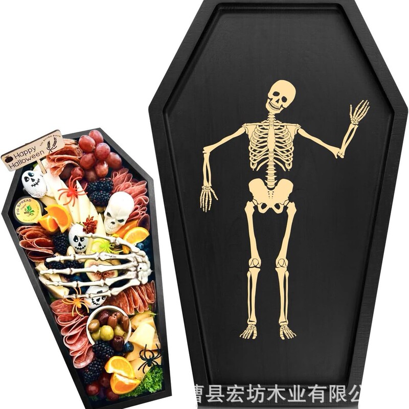 Wooden Halloween Gothic-Style Coffin Tray Cake Plate Holiday Party Fruit Plate Party Decoration Wooden Tray Wooden Halloween Gothic-Style Coffin Tray Cake Plate Holiday Party Fruit Plate Party Decoration Wooden Tray